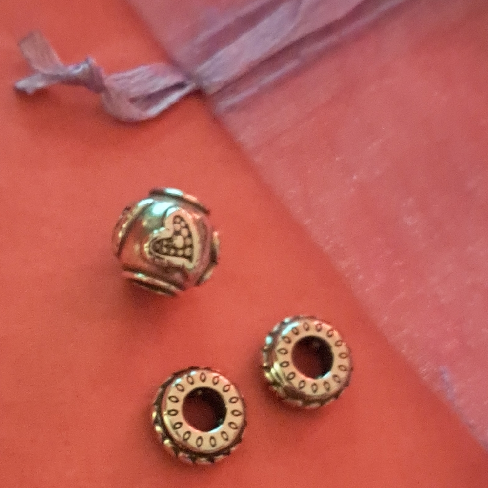Lot of 1 Brighton BALI Heart Bead and 2 Brighton Spacers SWEET 😍